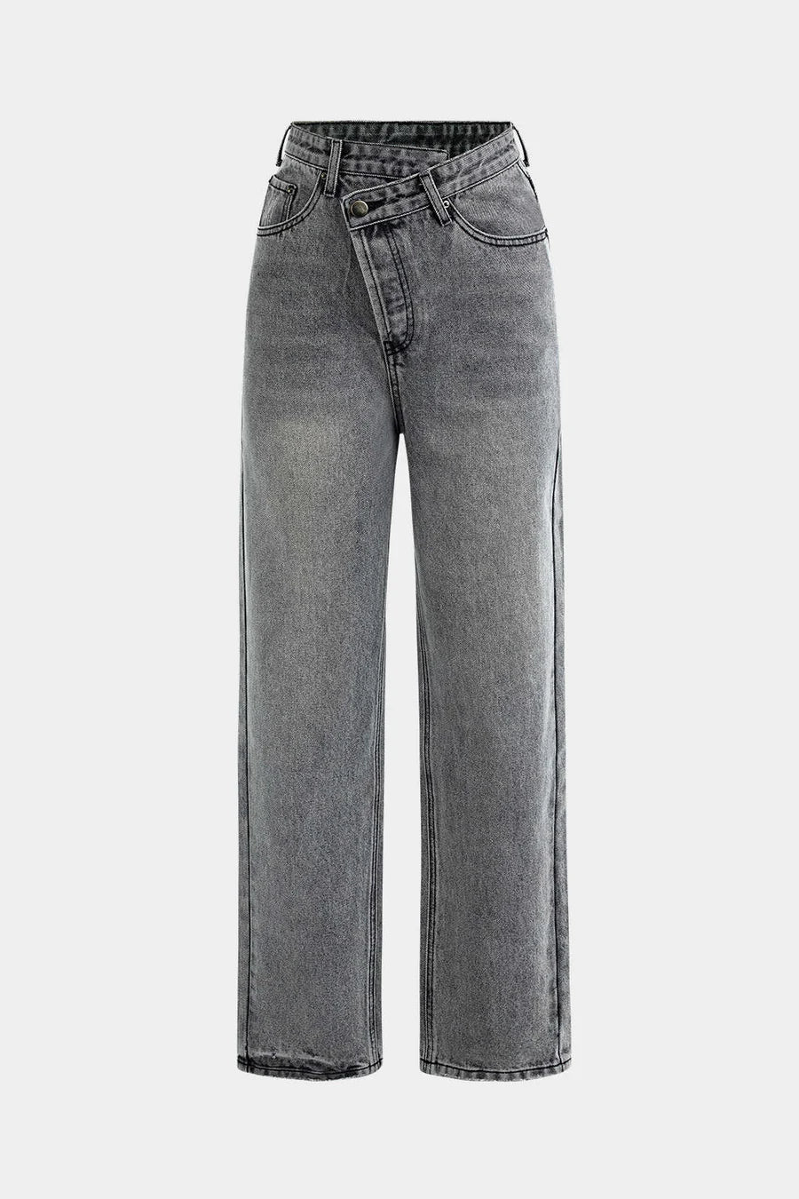 ASYMMETRIC WAIST DENIM JEANS