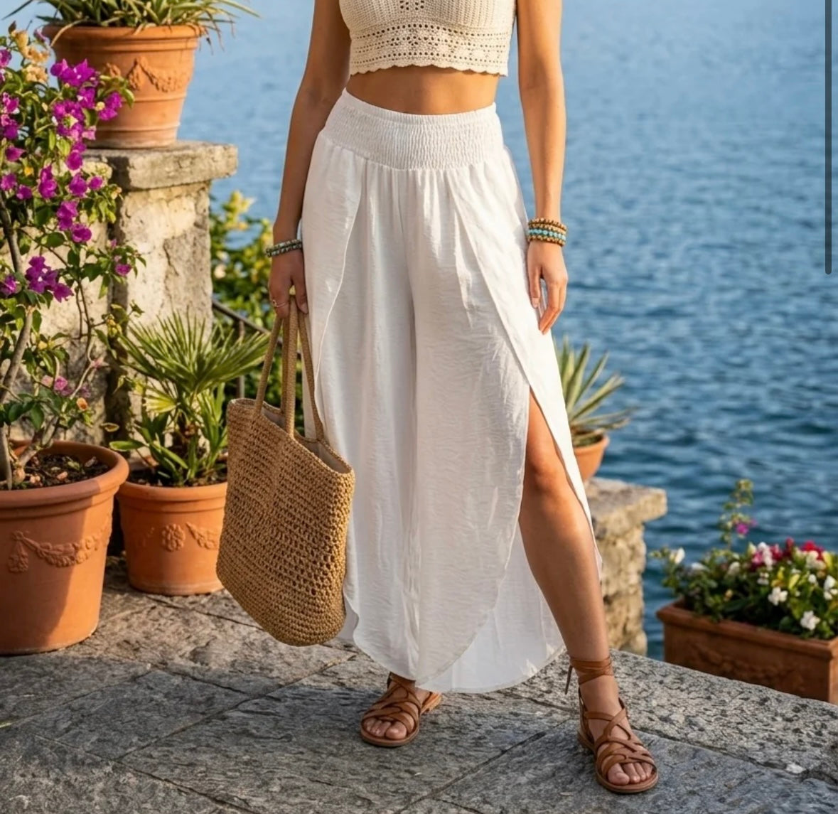 Split leg trousers