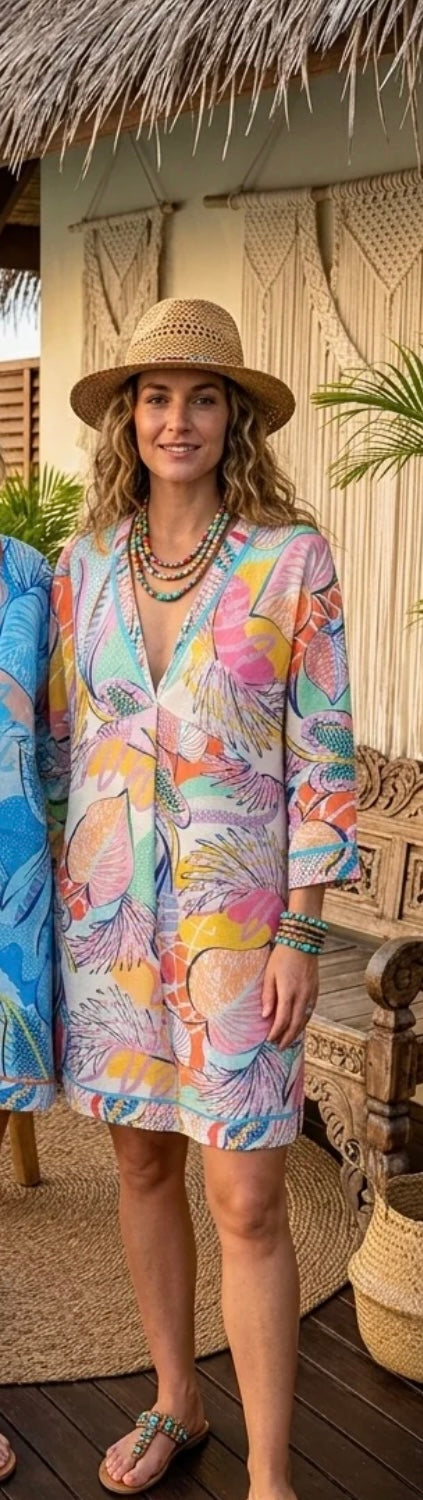 Tropical print dresses/kaftans