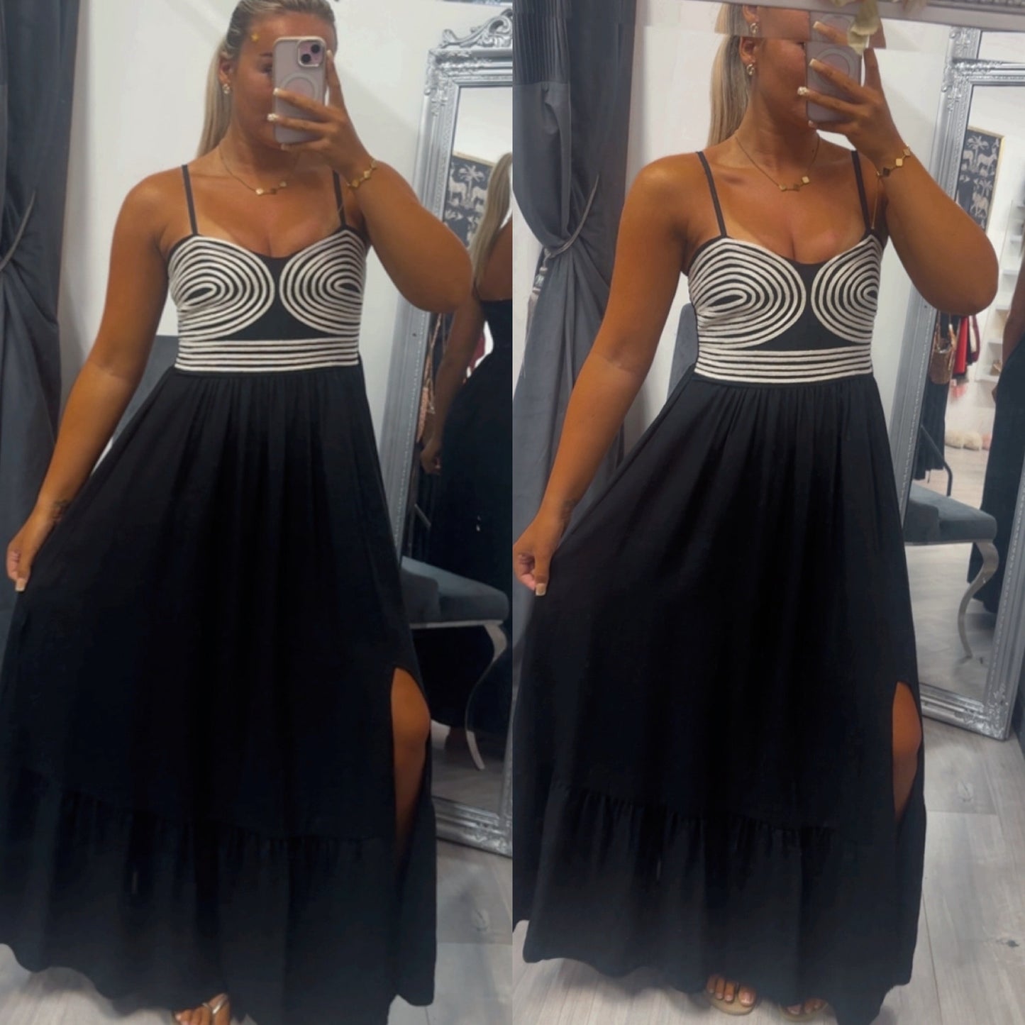 Embroidery maxi dress