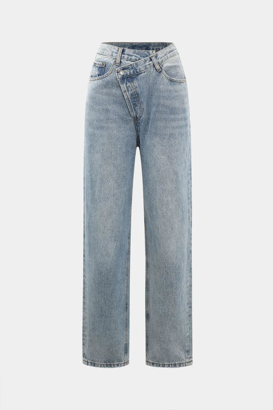 ASYMMETRIC WAIST DENIM JEANS