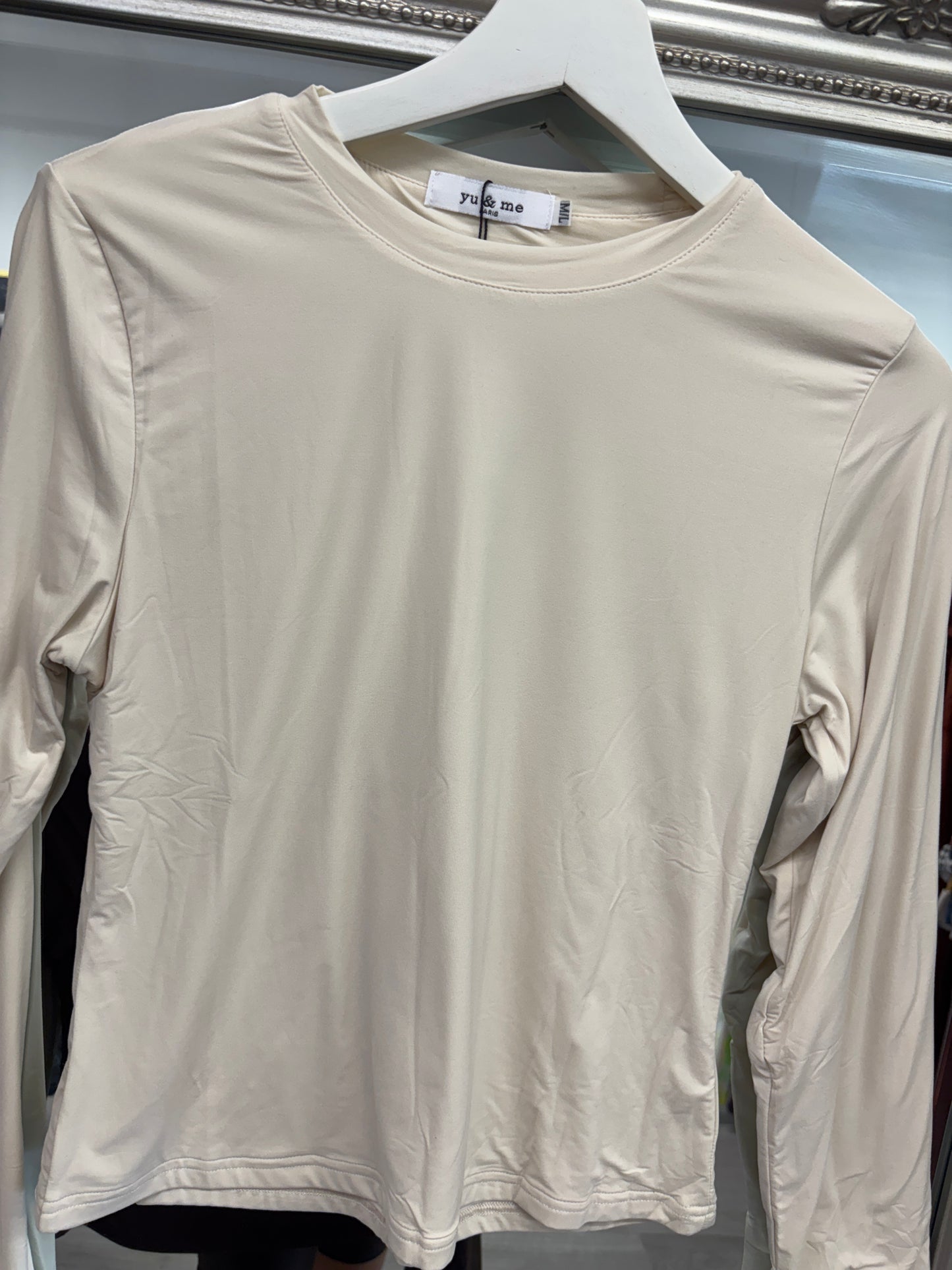 Double fabric basic tops