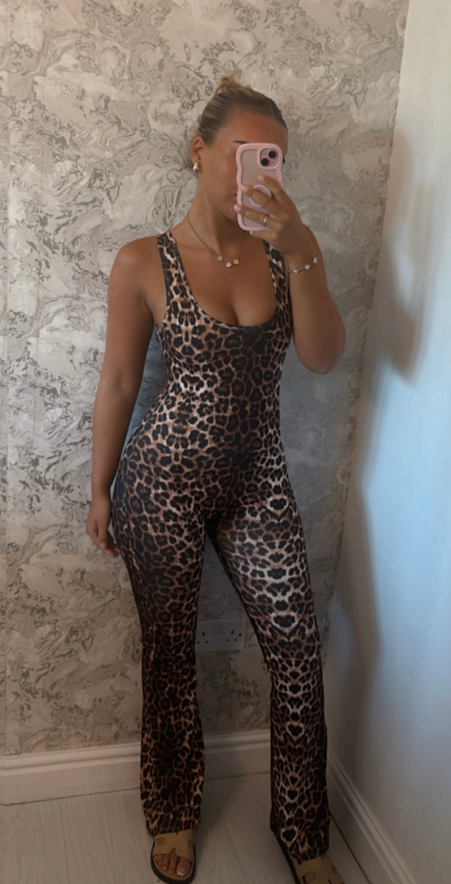 Ruched flared jumpsuit