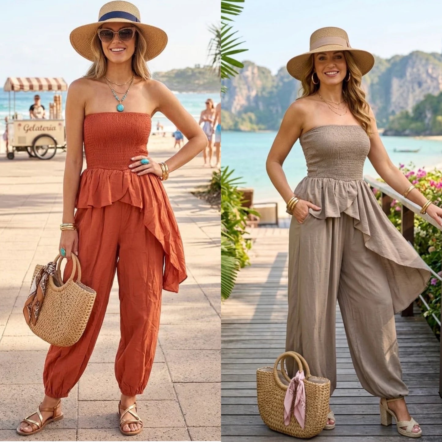 Asymmetrical bandeau jumpsuit