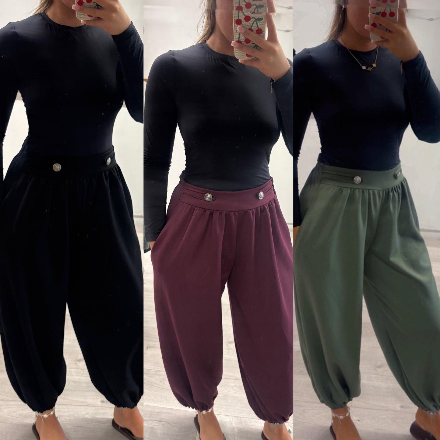 Military style scuba harem trousers