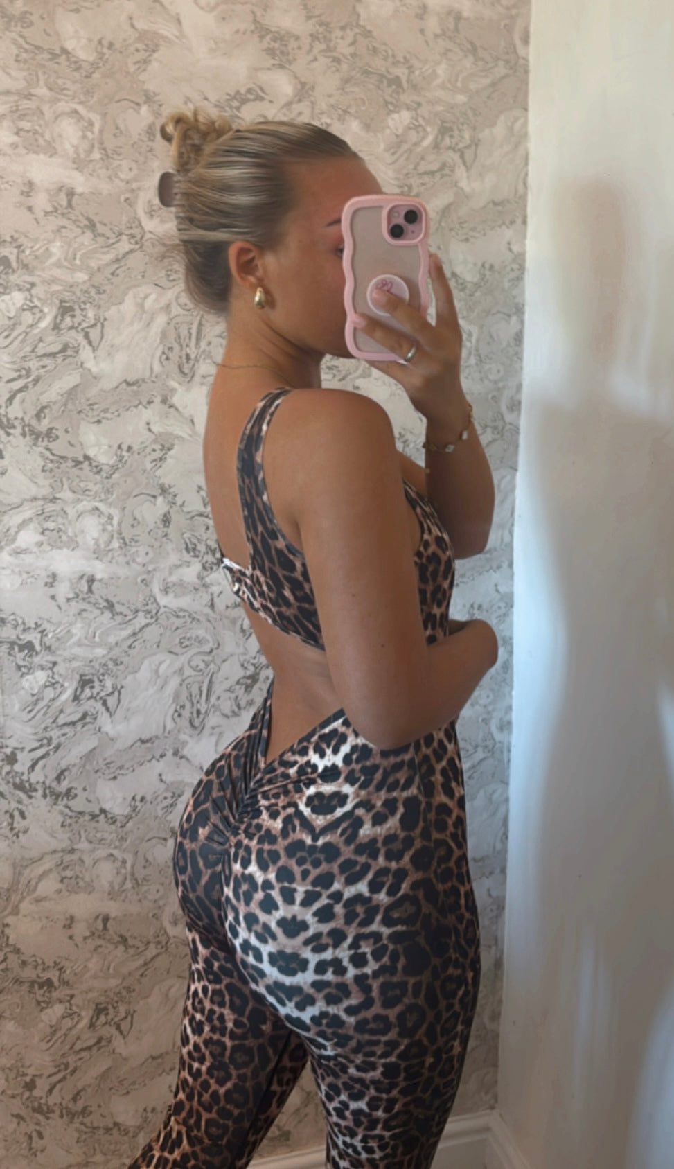 Ruched flared jumpsuit