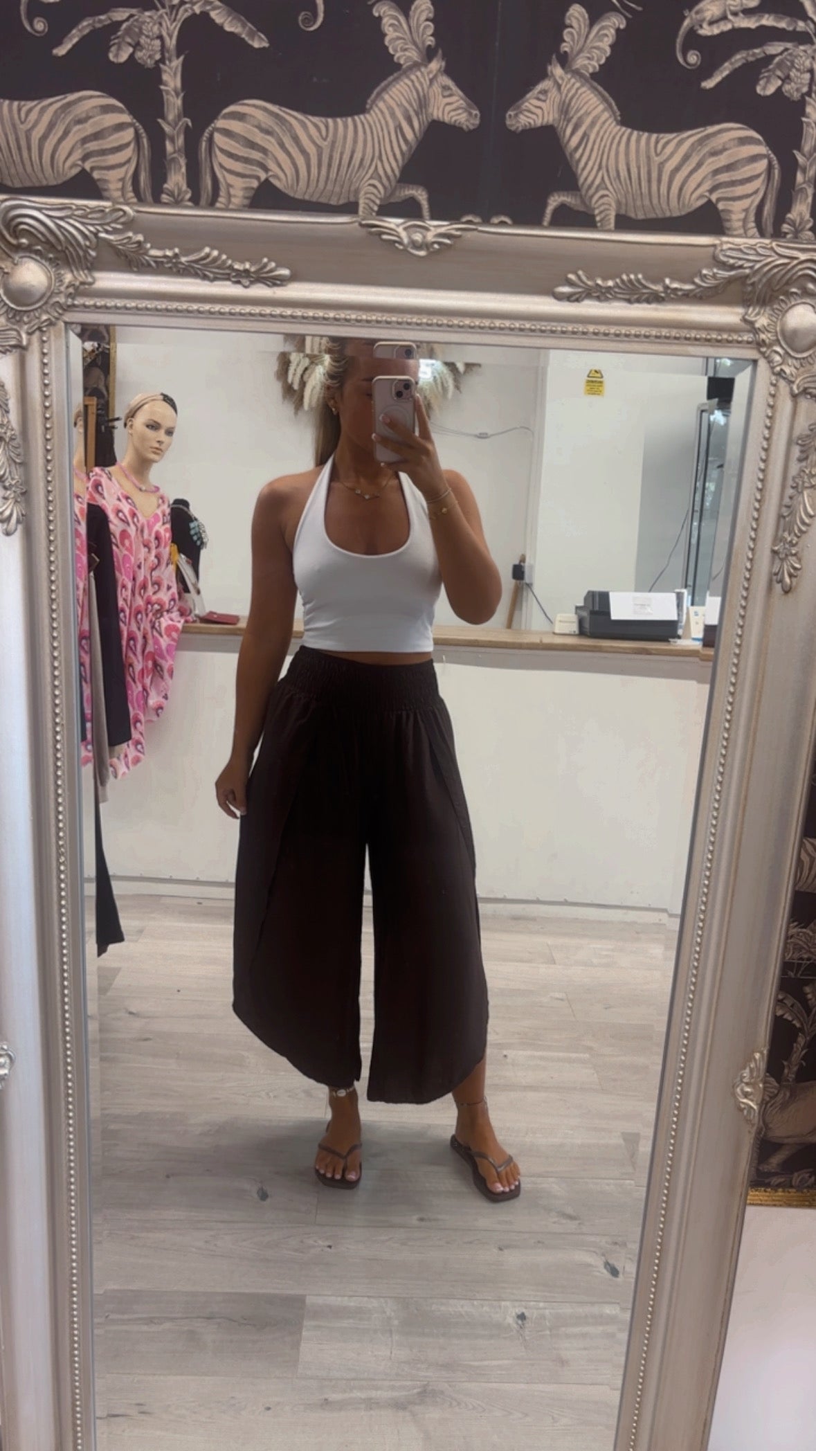 Split leg trousers