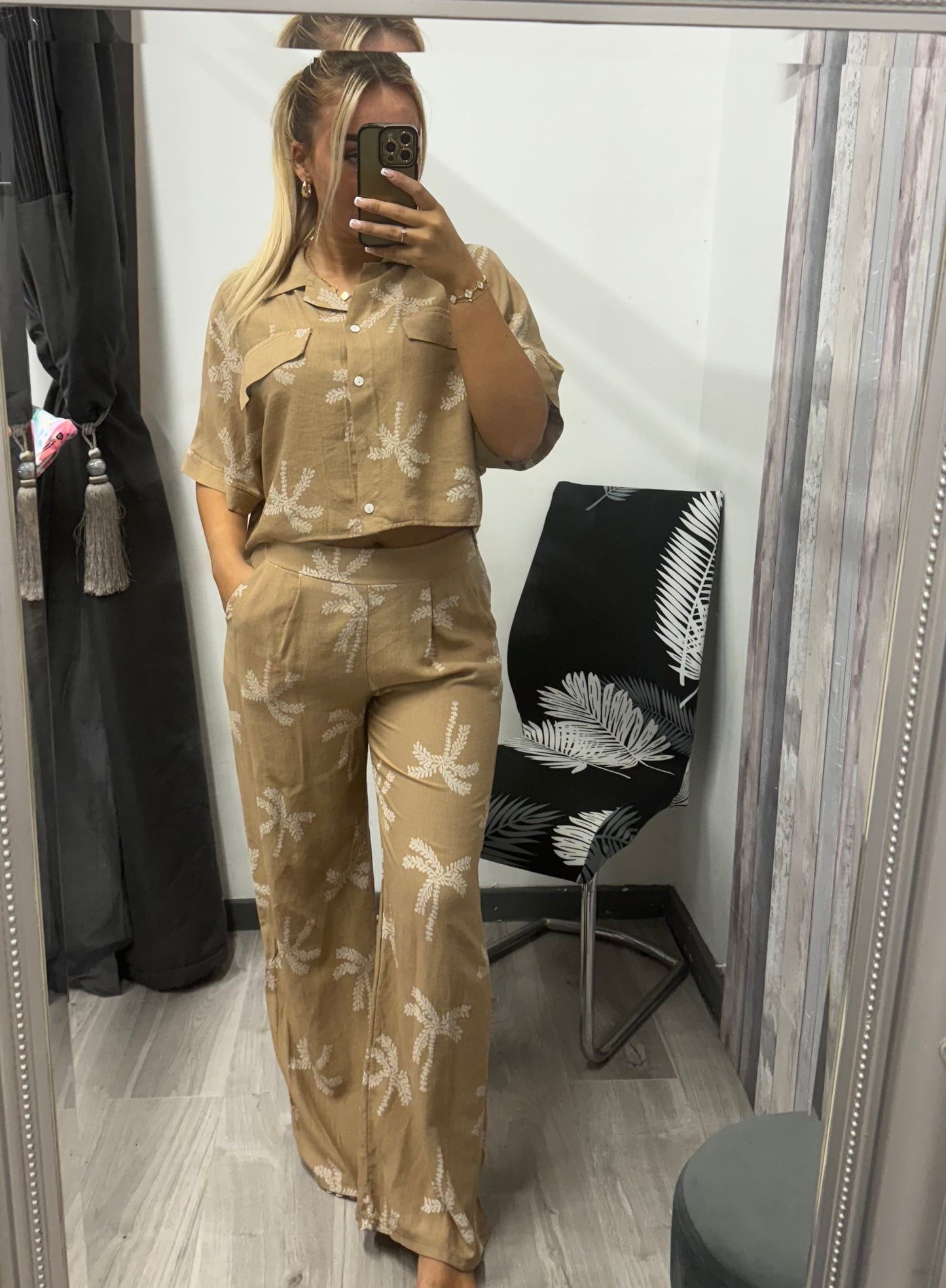 Palm tree trouser set