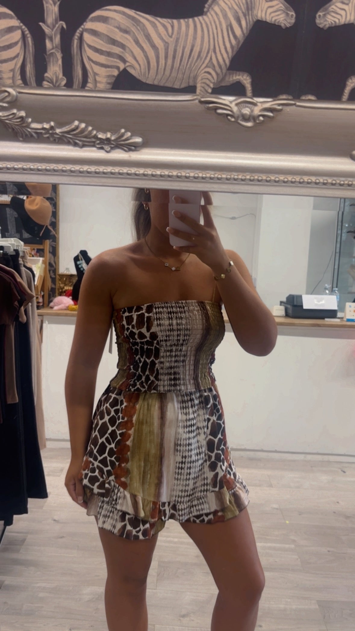 Reptile ruffle playsuit