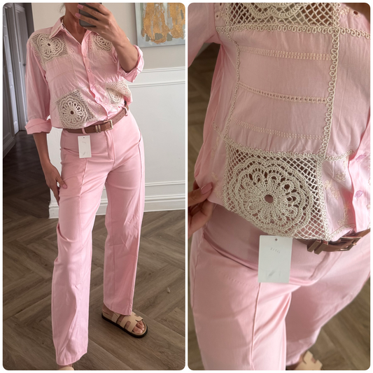 Crochet detail shirt