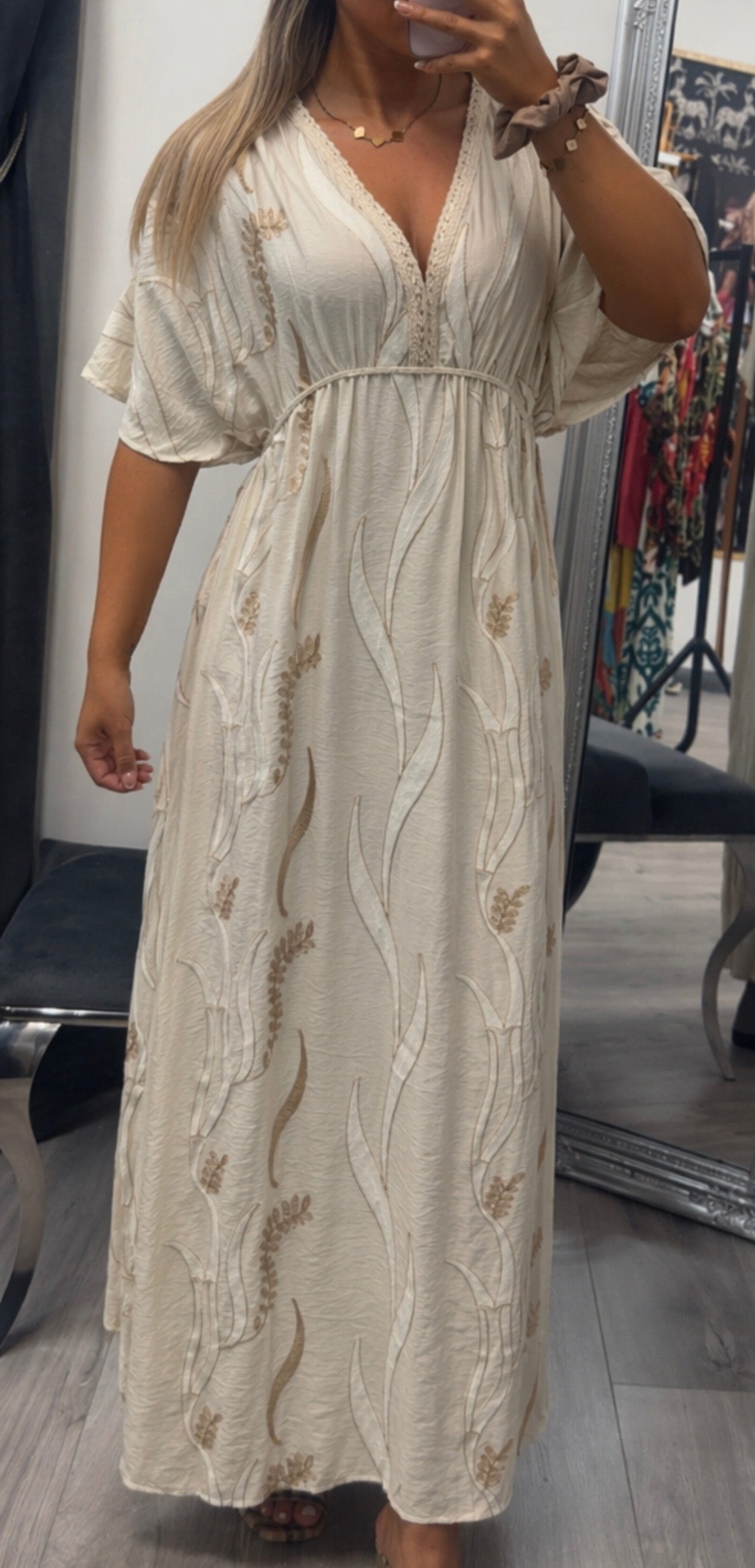 Embroidered maxi dress