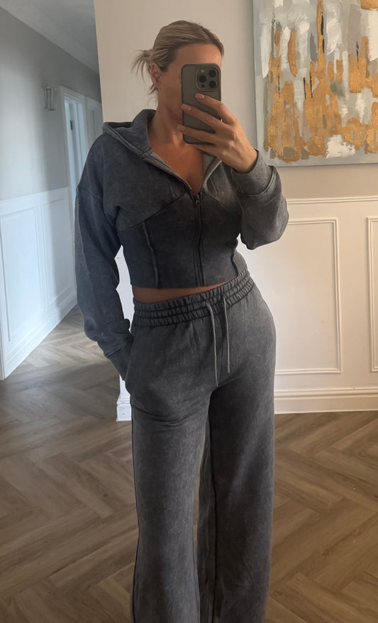 Acid wash corset fit tracksuit