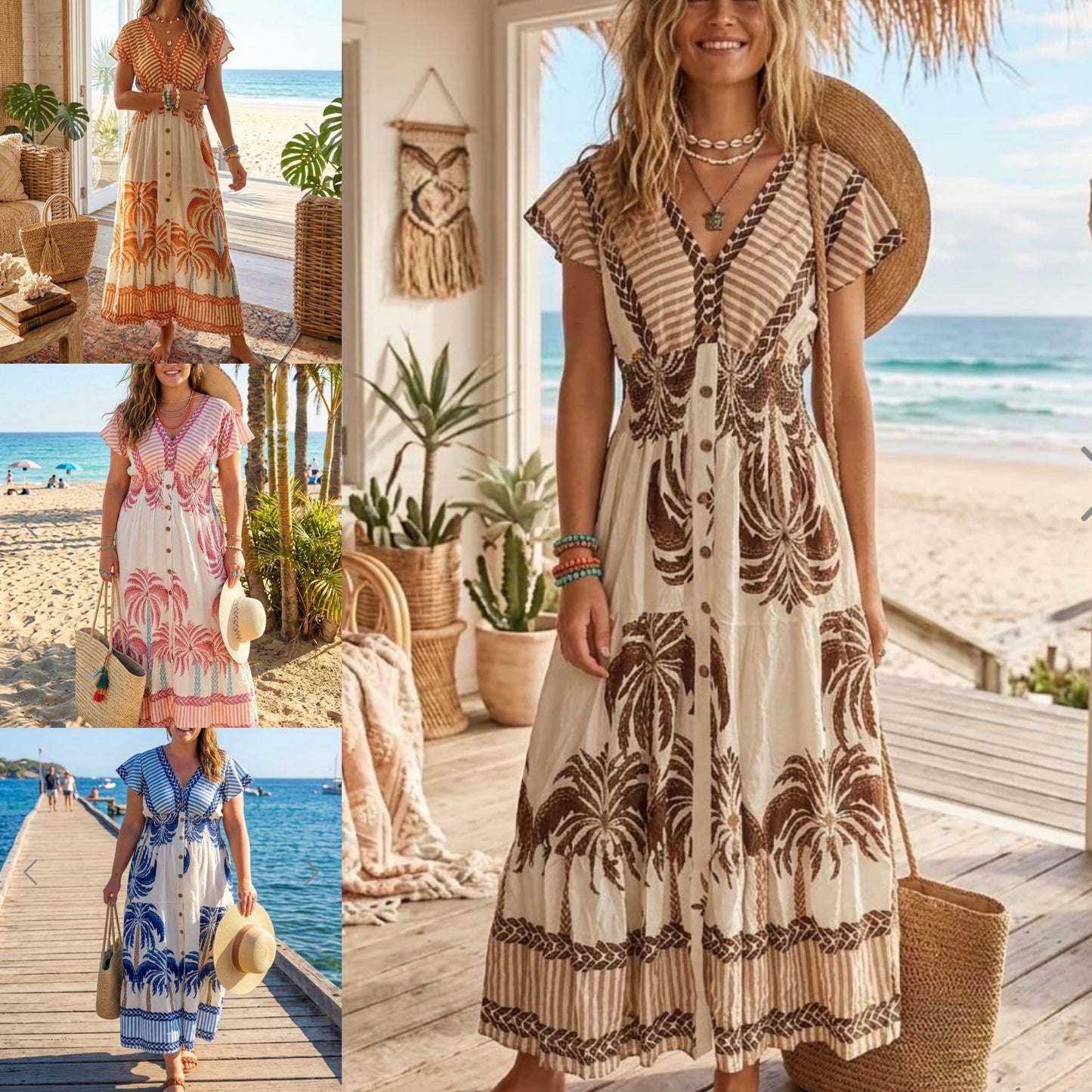 Palm Tree maxi dresses