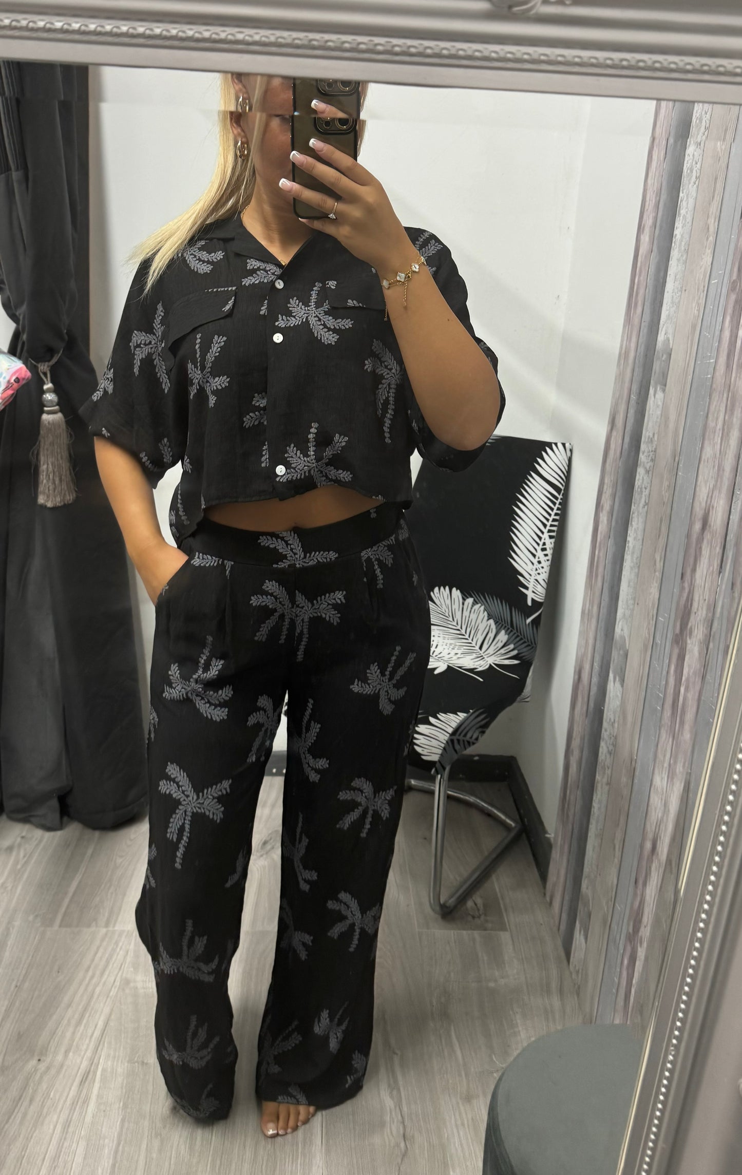 Palm tree trouser set