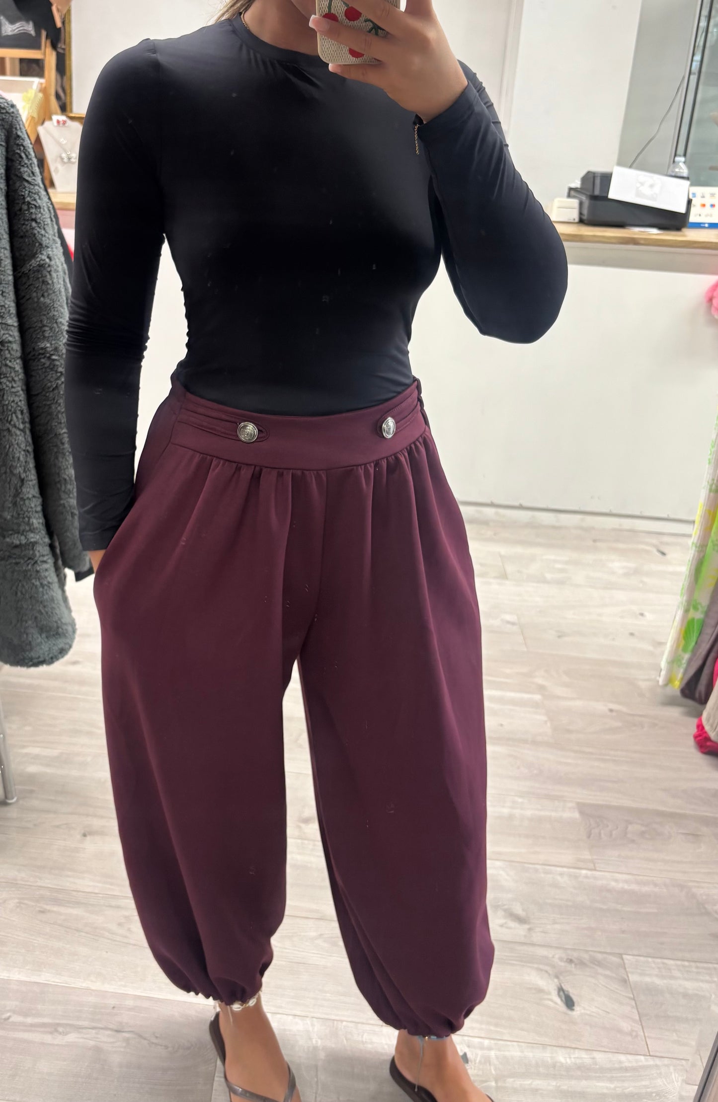 Military style scuba harem trousers