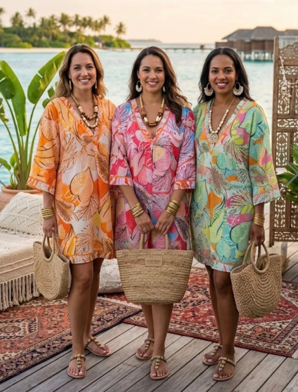Tropical print dresses/kaftans