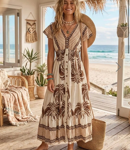 Palm Tree maxi dresses