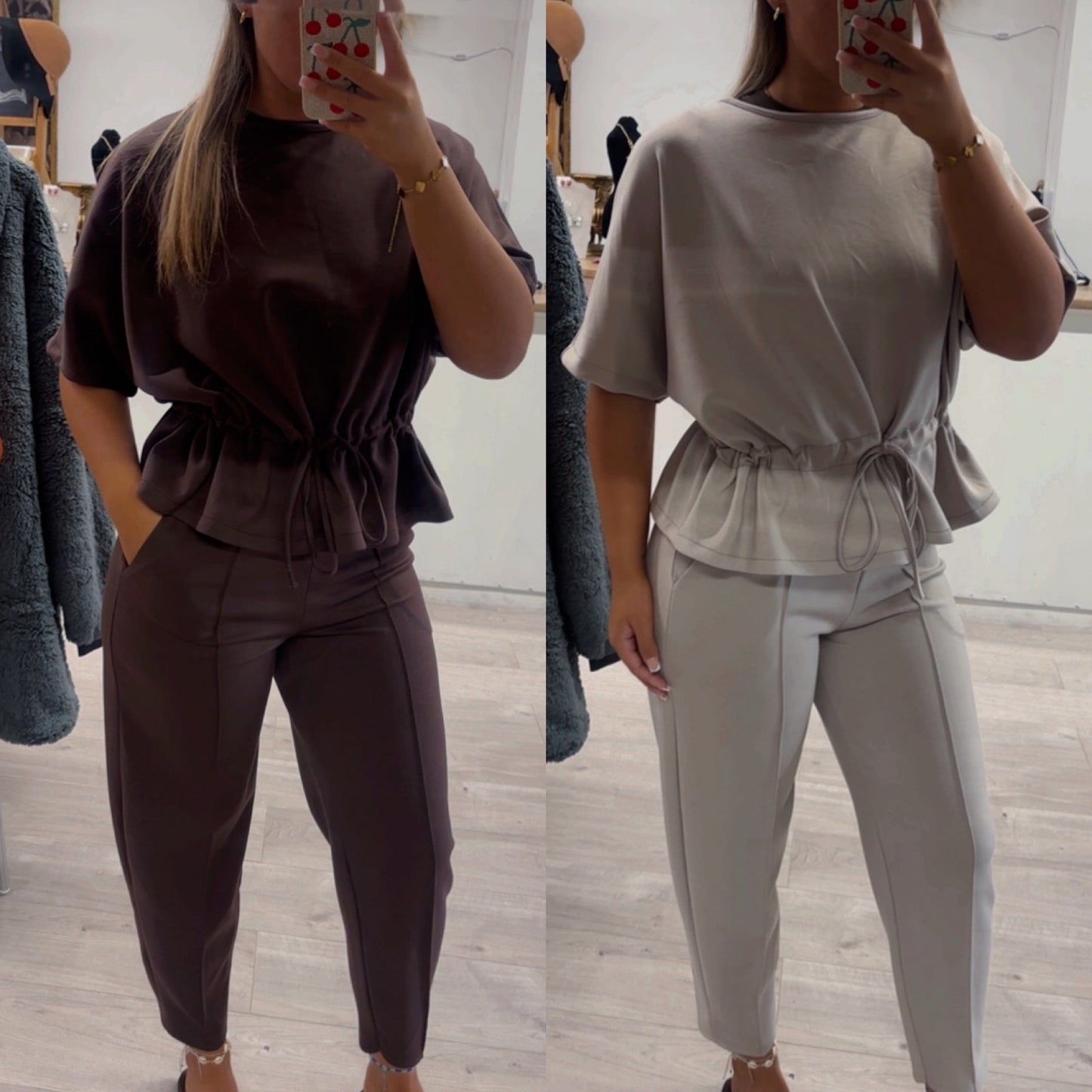 Peplum top lounge sets