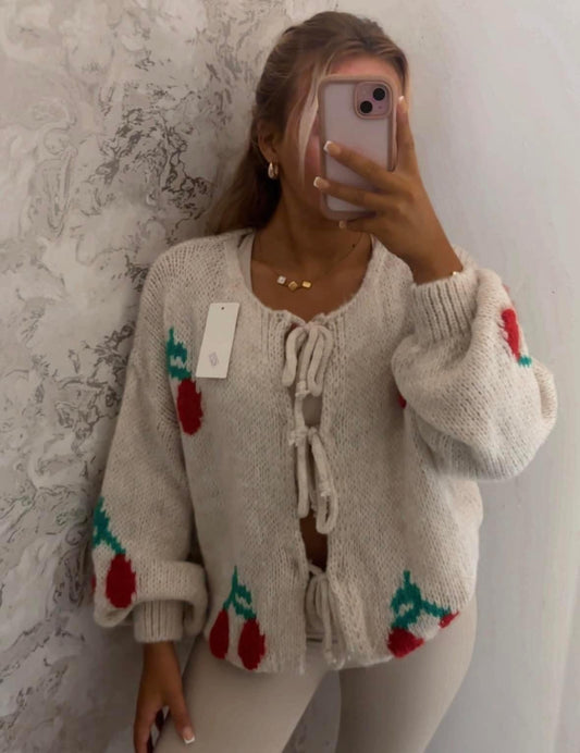 Chunky cherry cardigans