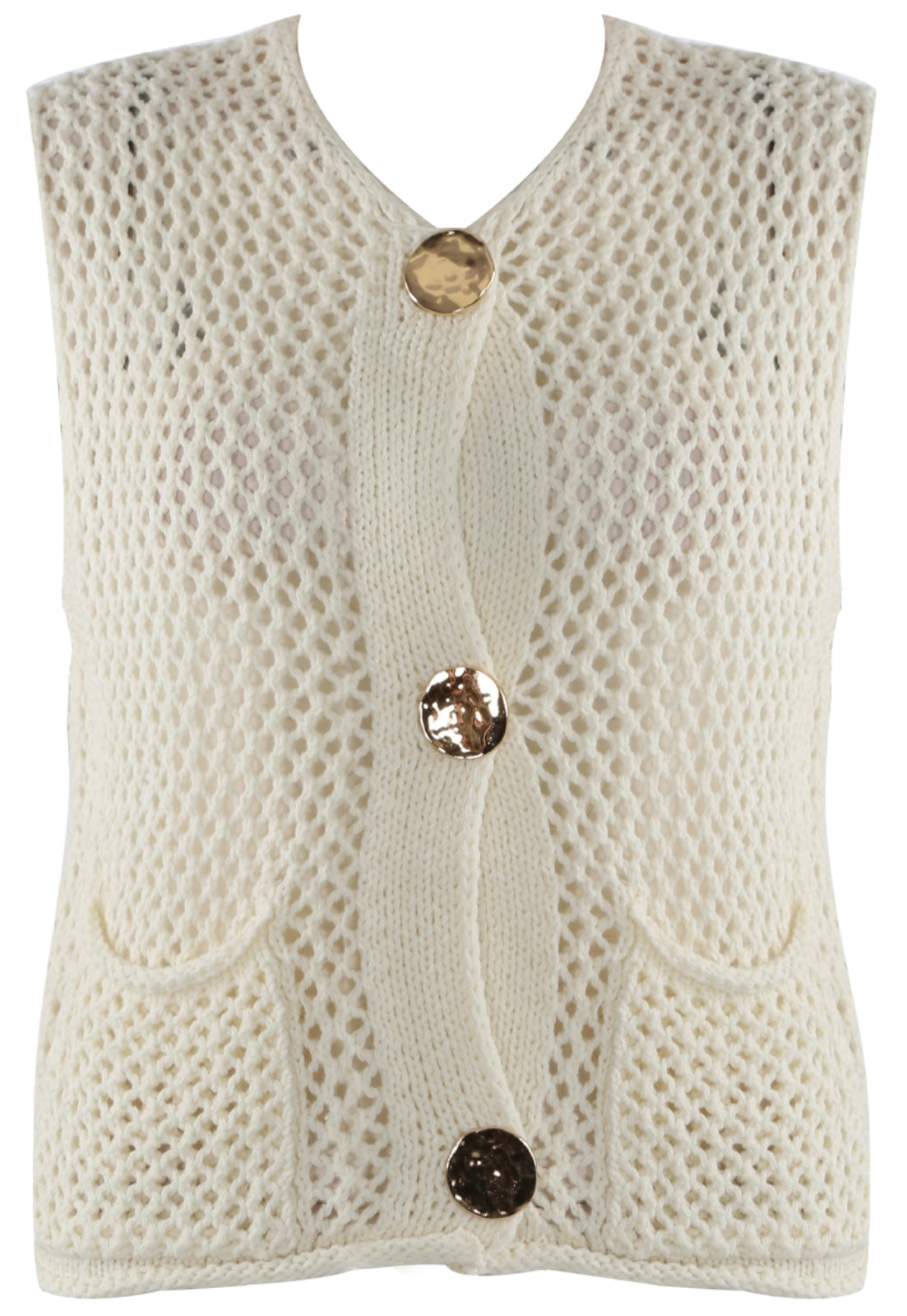 Knitted Button Up Waistcoat