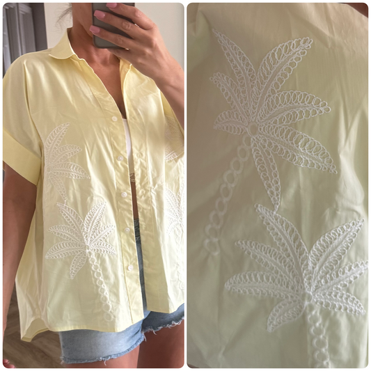Embroidery palm tree shirt