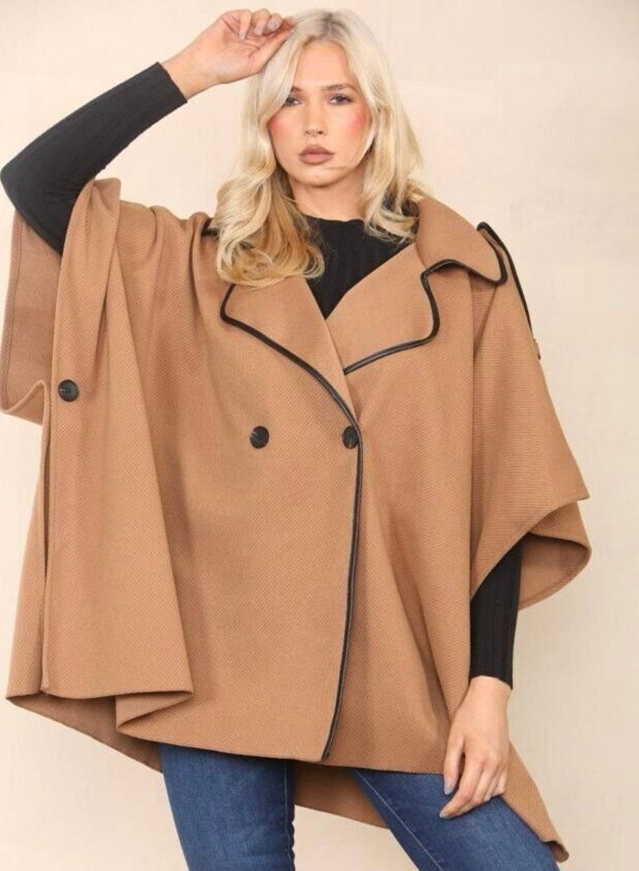 Oversized cape coat