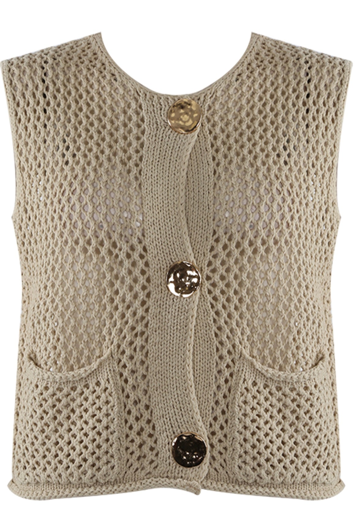 Knitted Button Up Waistcoat