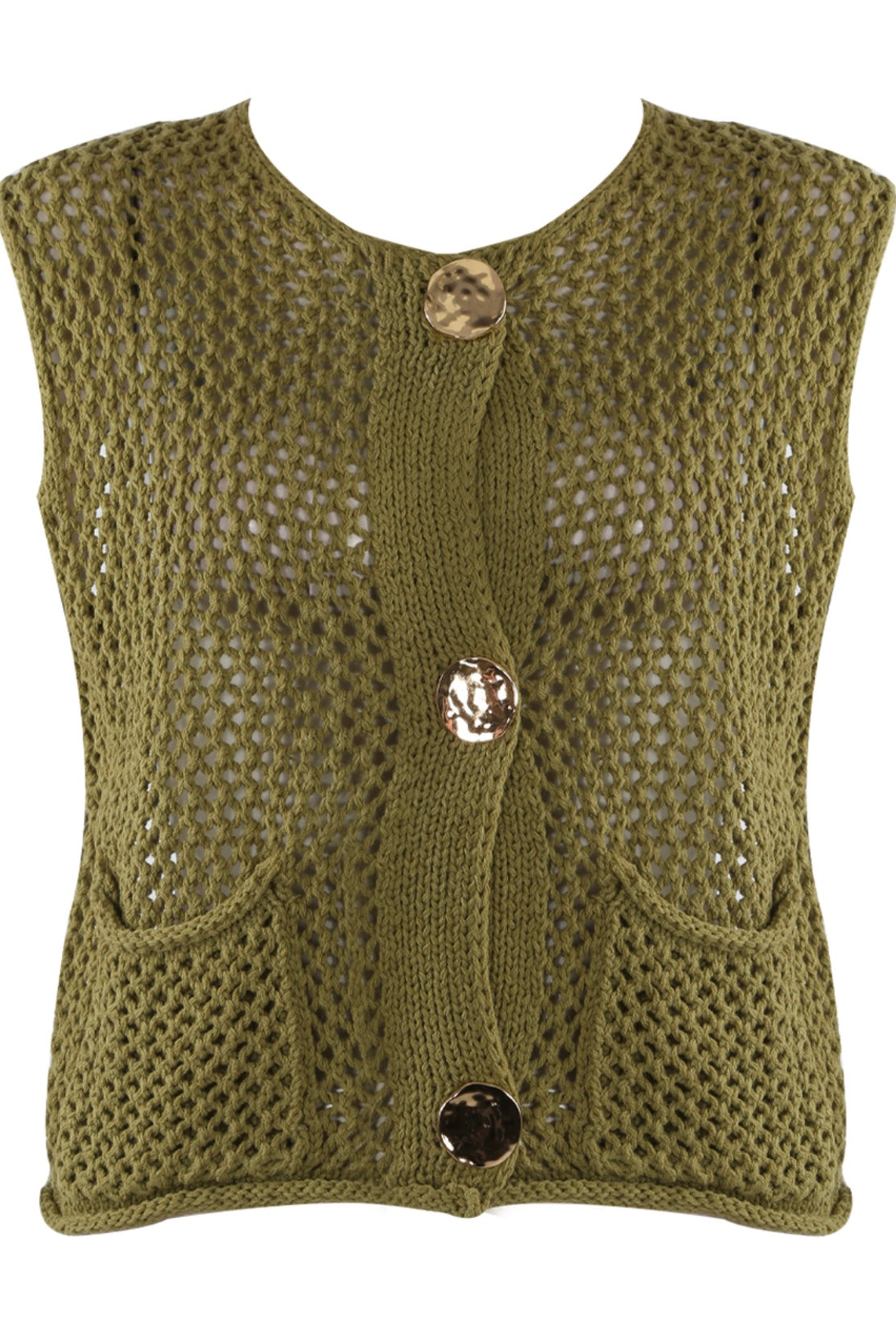 Knitted Button Up Waistcoat