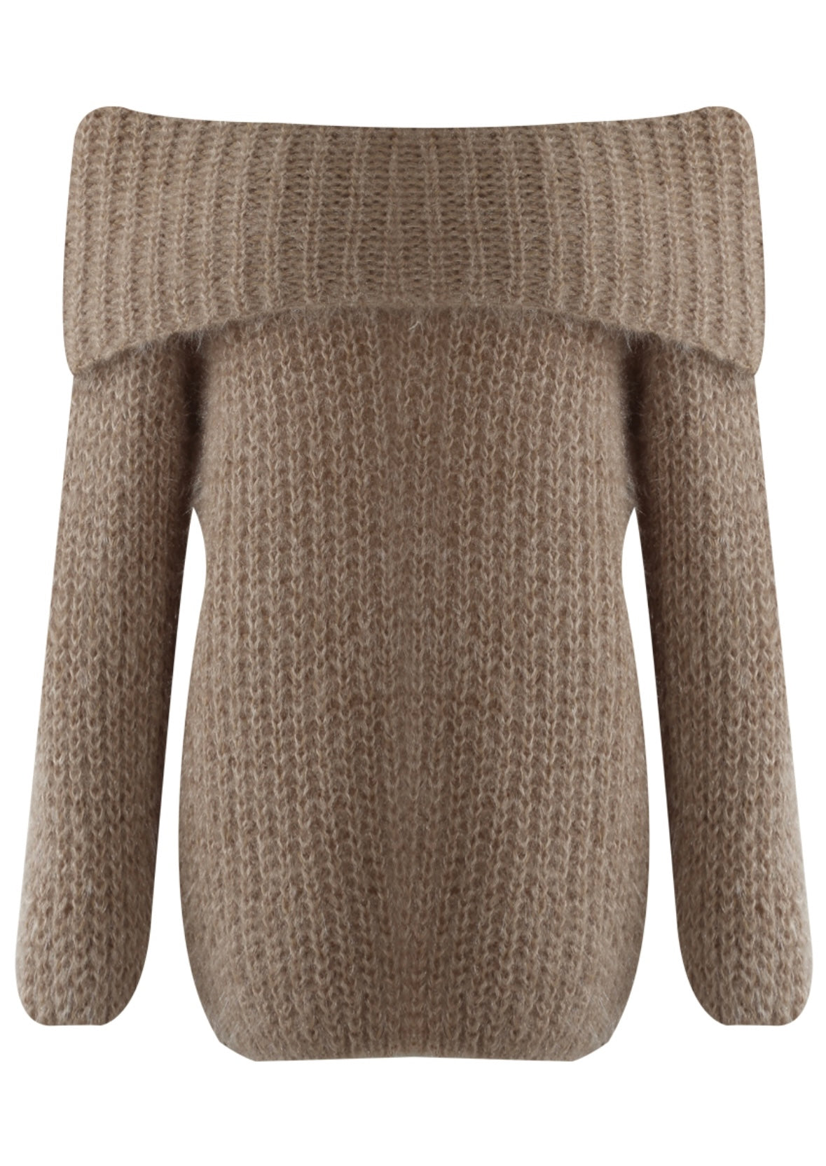 Chunky Soft Bardot Cable Knit Jumper