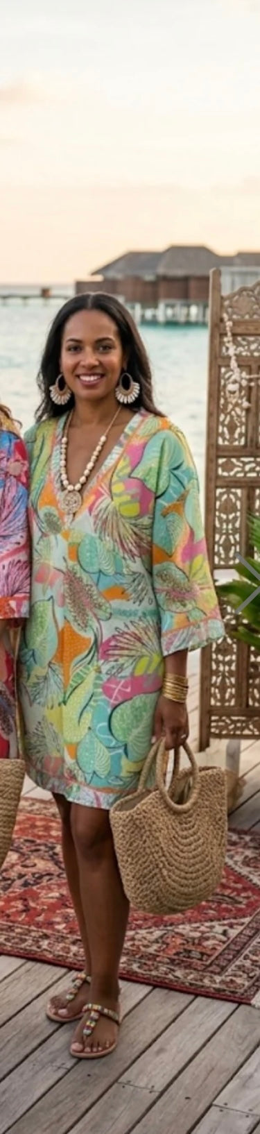 Tropical print dresses/kaftans