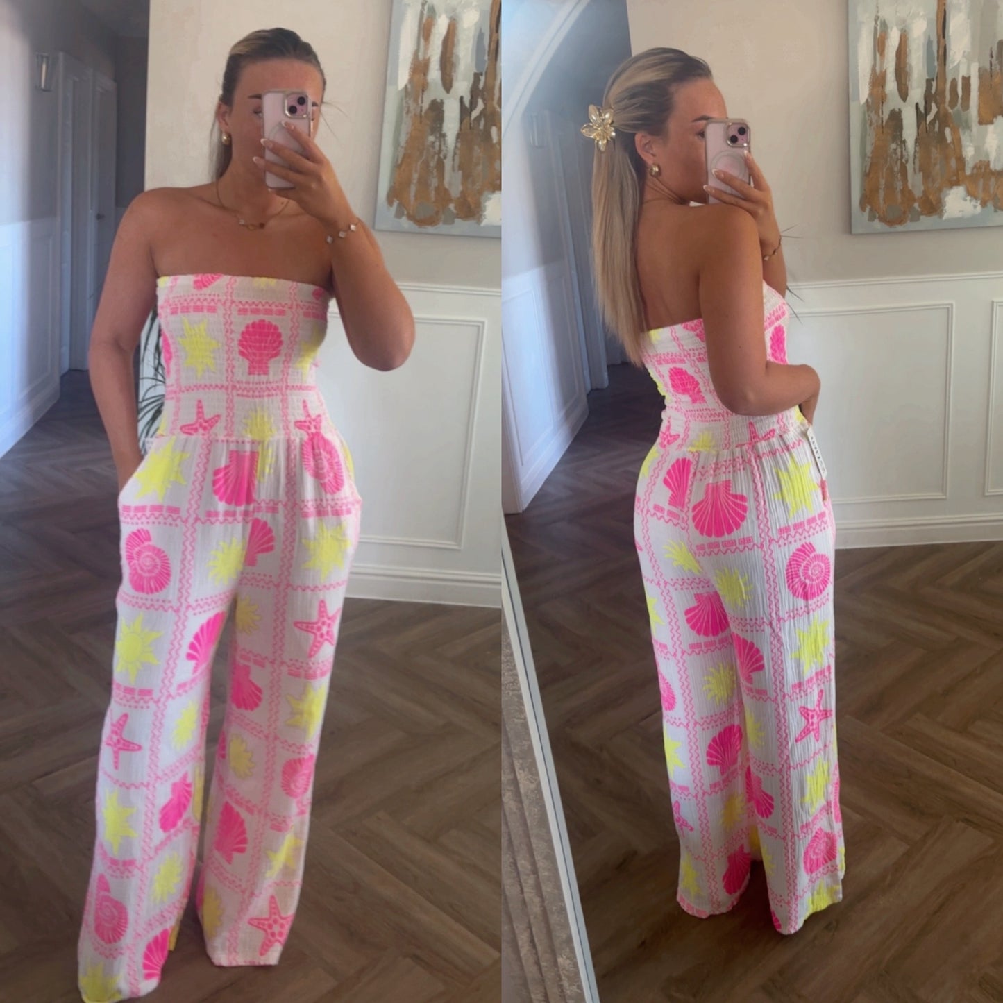 Shell bandeau jumpsuit