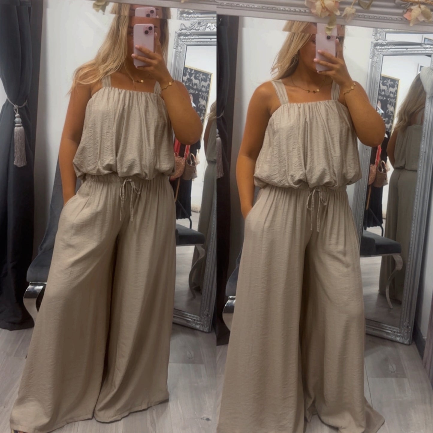 Bubble hem top & trouser set