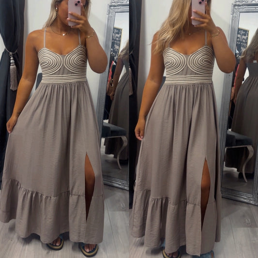 Embroidery maxi dress