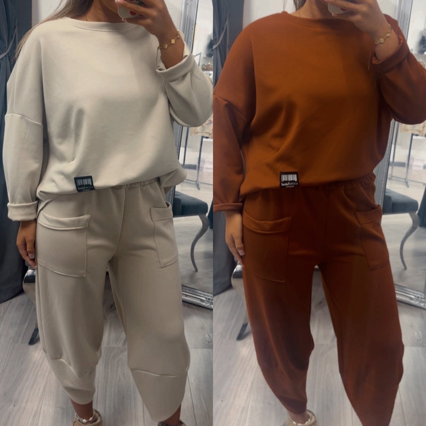 Barrel leg trouser & jumper set