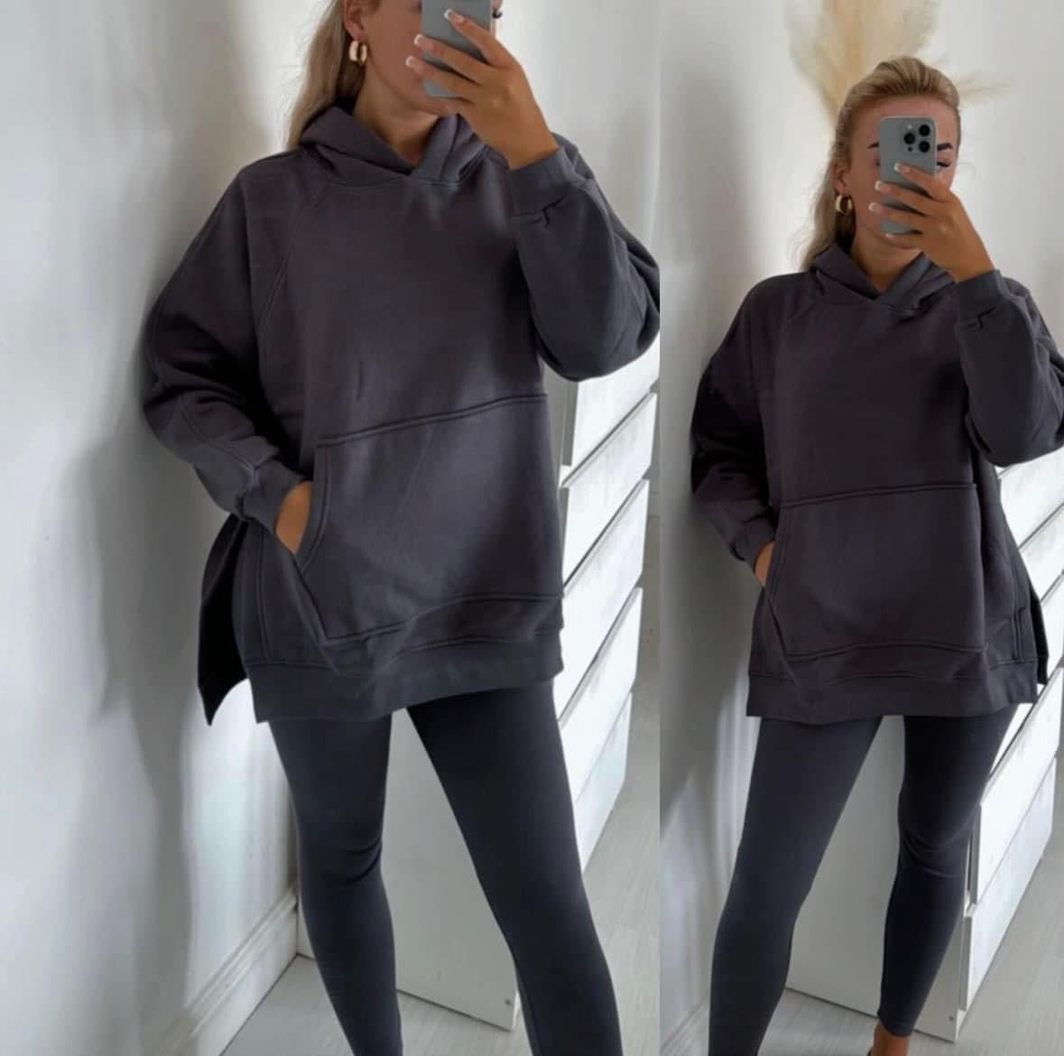 Oversized Split Side Hoodie & Leggings Set