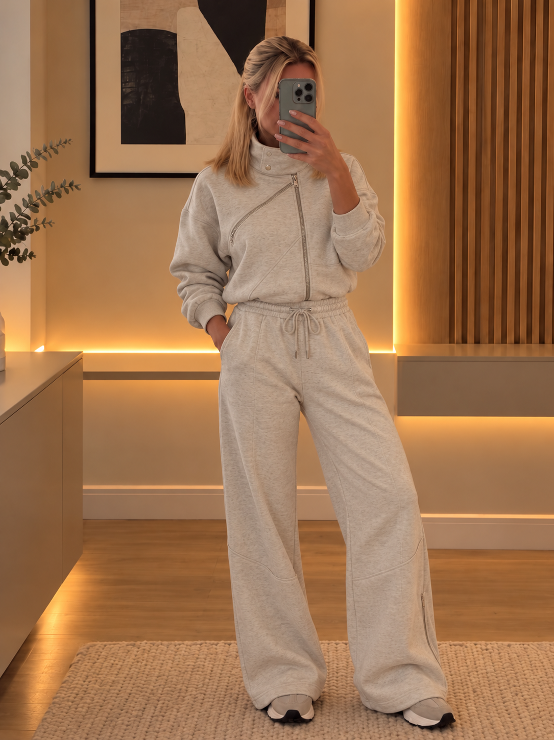 Funnel neck zip tracksuit