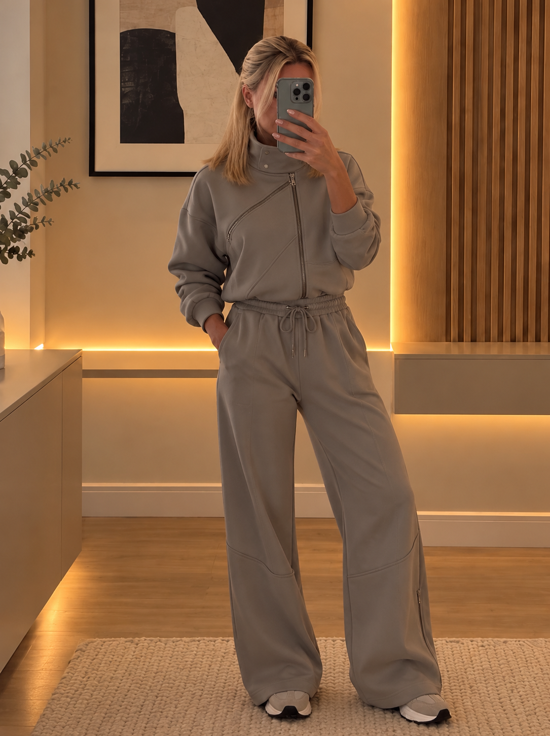 Funnel neck zip tracksuit